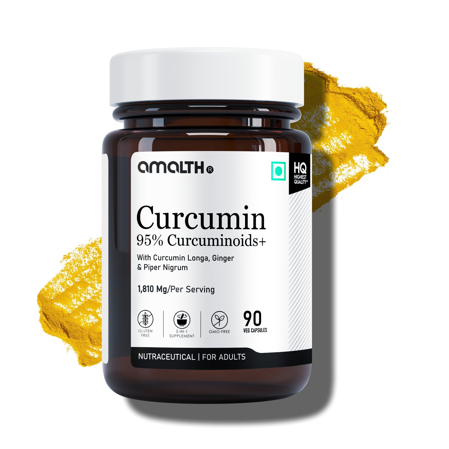 Curcumin 95% Curcuminoids+ 1810mg | 5-in-1 Joint, Anti-Inflammatory & Immunity Support | With Turmeric, Ginger & Black Pepper | 120 Veg Capsules | Non-GMO, Gluten-Free