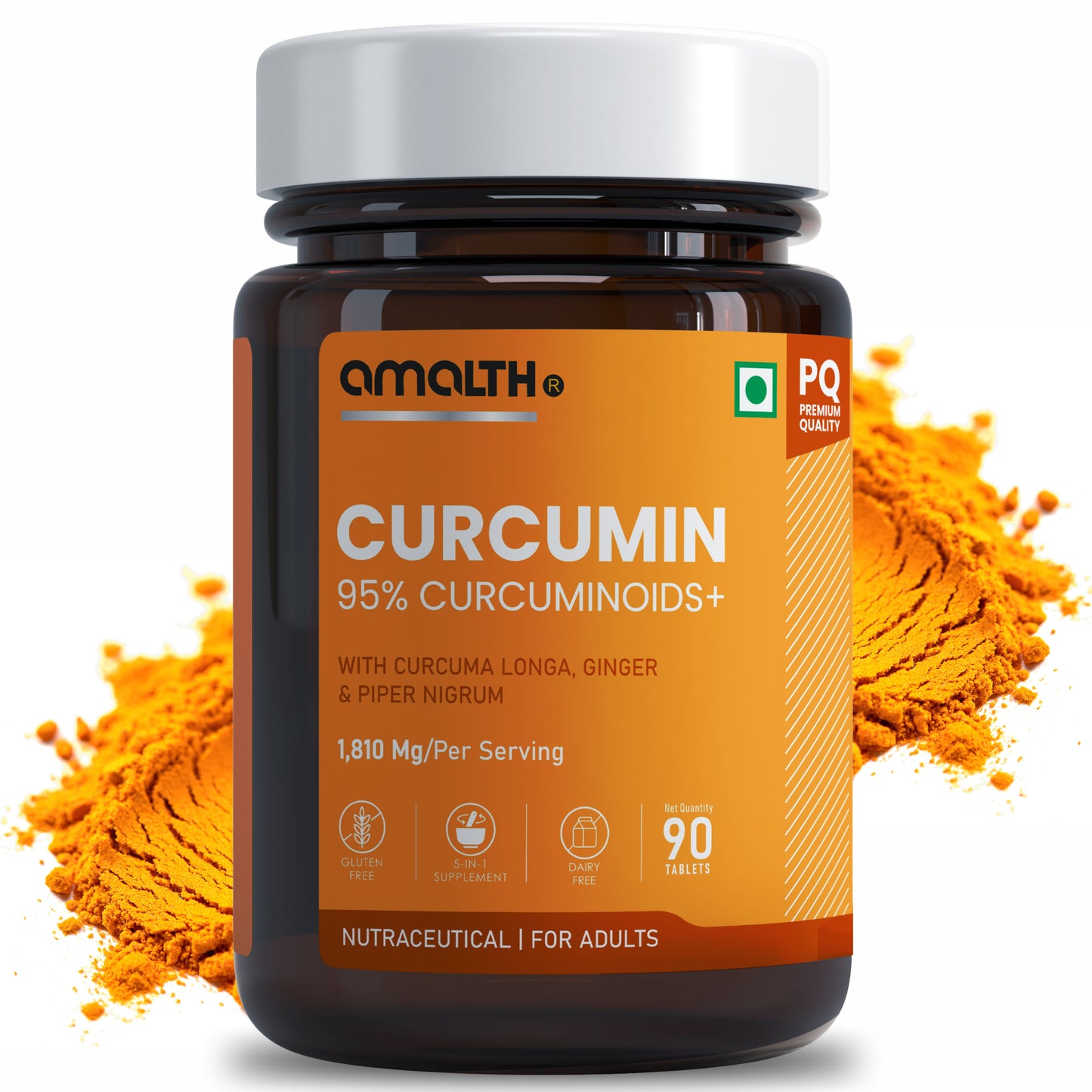 Curcumin 95% Curcuminoids+ 1810mg | 5-in-1 Joint, Anti-Inflammatory & Immunity Support | With Turmeric, Ginger & Black Pepper | 120 Veg Capsules | Non-GMO, Gluten-Free