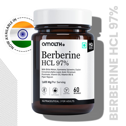 Berberine HCL 97% 1605mg | 9-in-1 Blood Sugar & Metabolic Health Supplement | 120 Veg Capsules