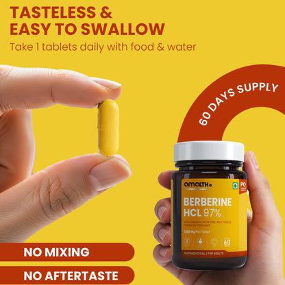 Berberine HCL 97% 1605mg | 9-in-1 Blood Sugar & Metabolic Health Supplement | 120 Veg Capsules