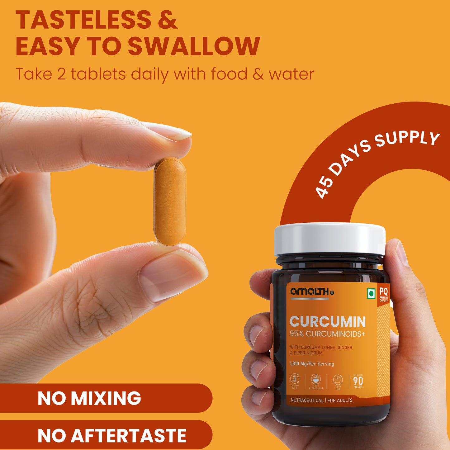 Curcumin 95% Curcuminoids+ 1810mg | 5-in-1 Joint, Anti-Inflammatory & Immunity Support | With Turmeric, Ginger & Black Pepper | 120 Veg Capsules | Non-GMO, Gluten-Free