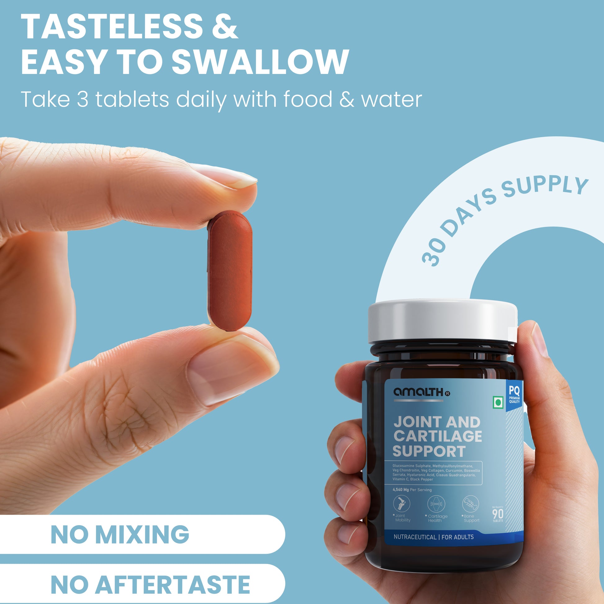Glucosamine Chondroitin MSM supplement bottle label Amalth
