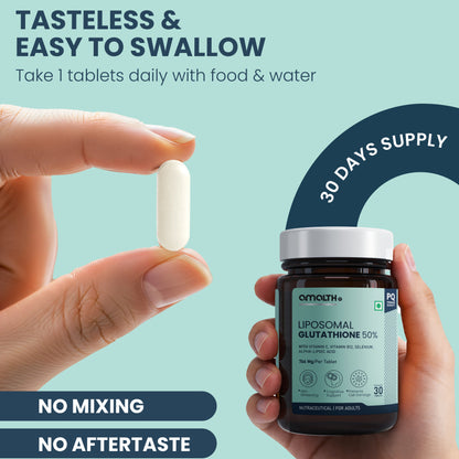Glutathione supplement bottle label Amalth skin brightening