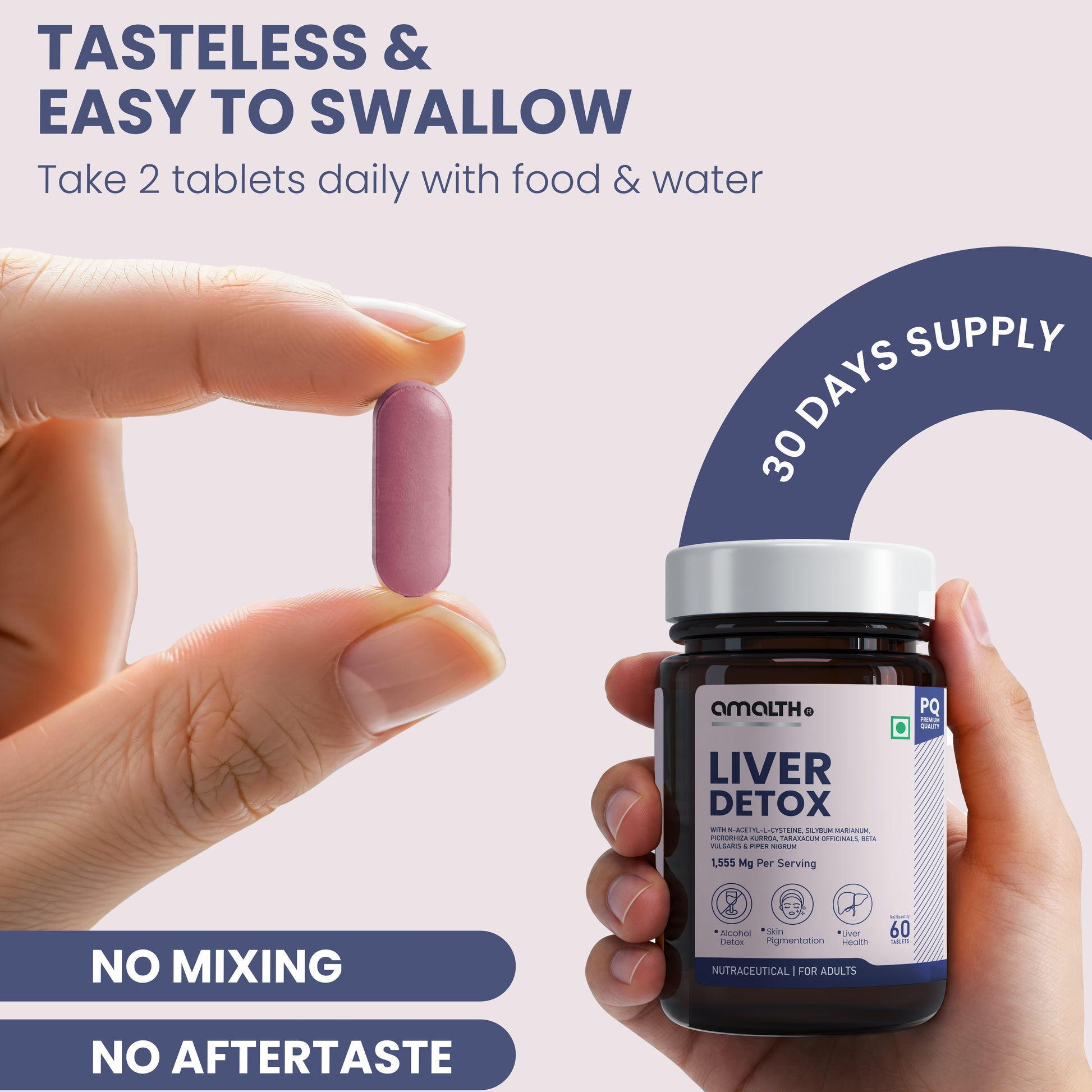 Liver detox NAC supplement bottle label Amalth