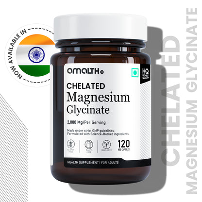 Chelated Magnesium Glycinate 2000mg | High Absorption Formula for Sleep, Muscle, Stress & Nerve Support | 120 Veg Capsules | Non-GMO, Gluten-Free, Vegan