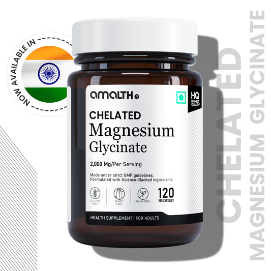 Chelated Magnesium Glycinate 2000mg | High Absorption Formula for Sleep, Muscle, Stress & Nerve Support | 120 Veg Capsules | Non-GMO, Gluten-Free, Vegan