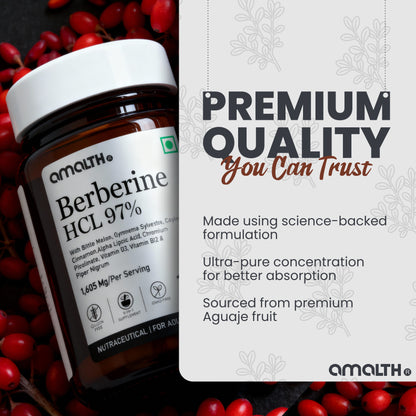 Berberine HCL 97% 1605mg | 9-in-1 Blood Sugar & Metabolic Health Supplement | 120 Veg Capsules