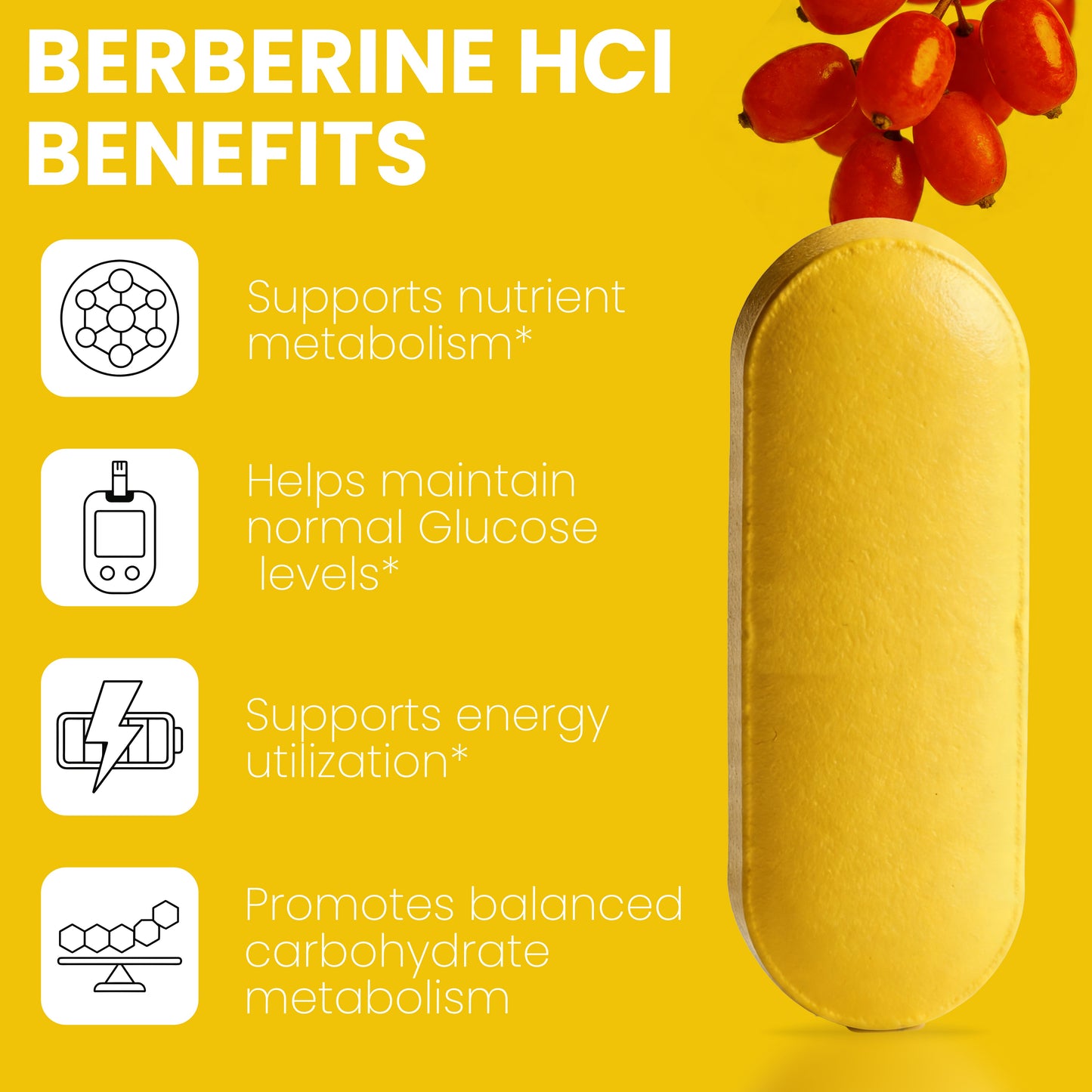 Berberine HCL 97% 1605mg | 9-in-1 Blood Sugar & Metabolic Health Supplement | 120 Veg Capsules