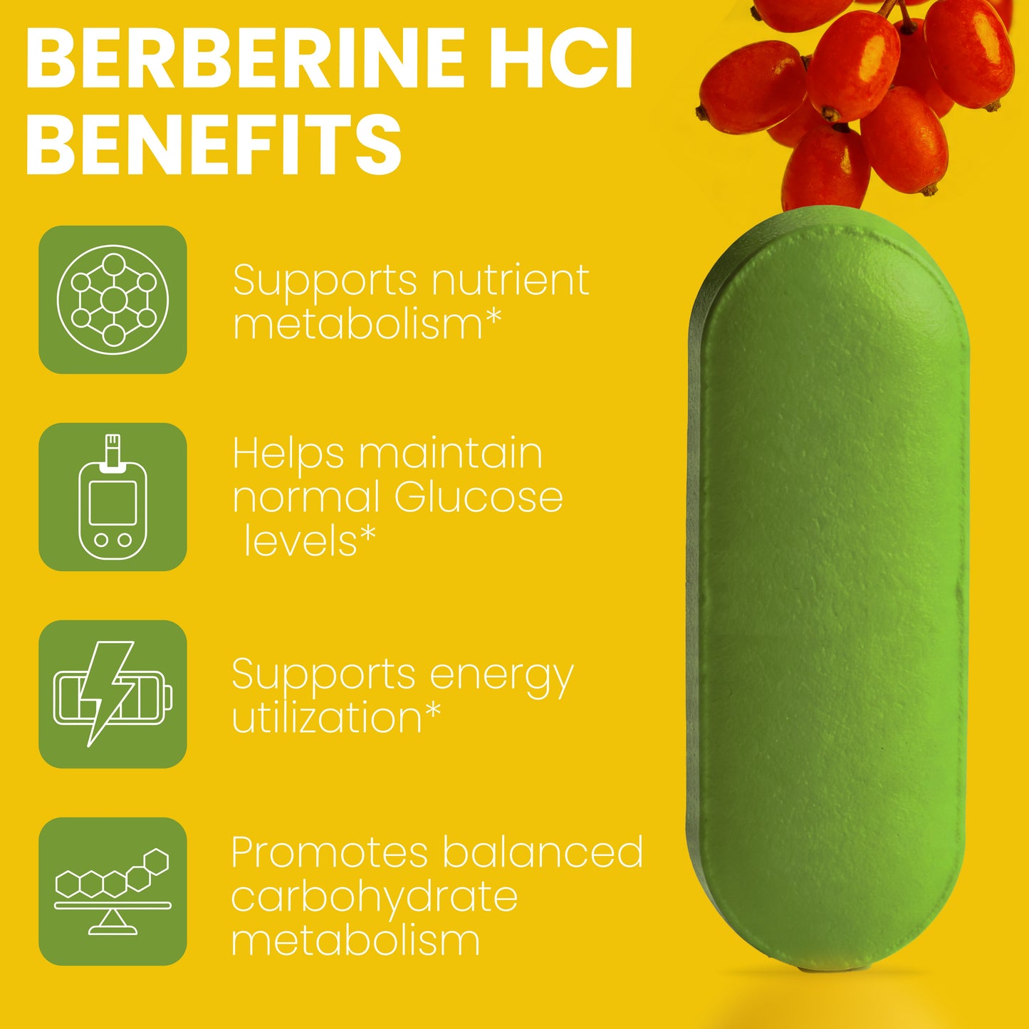 Amalth Berberine tablet in hand for blood sugar and metabolism support