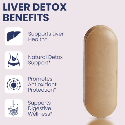 Liver Detox 1228mg | 7-in-1 Natural Liver Cleanse & Antioxidant Support | With NAC, Milk Thistle, Amla, Turmeric, Beetroot & Schizandra | 120 Veg Capsules | Non-GMO, Gluten-Free