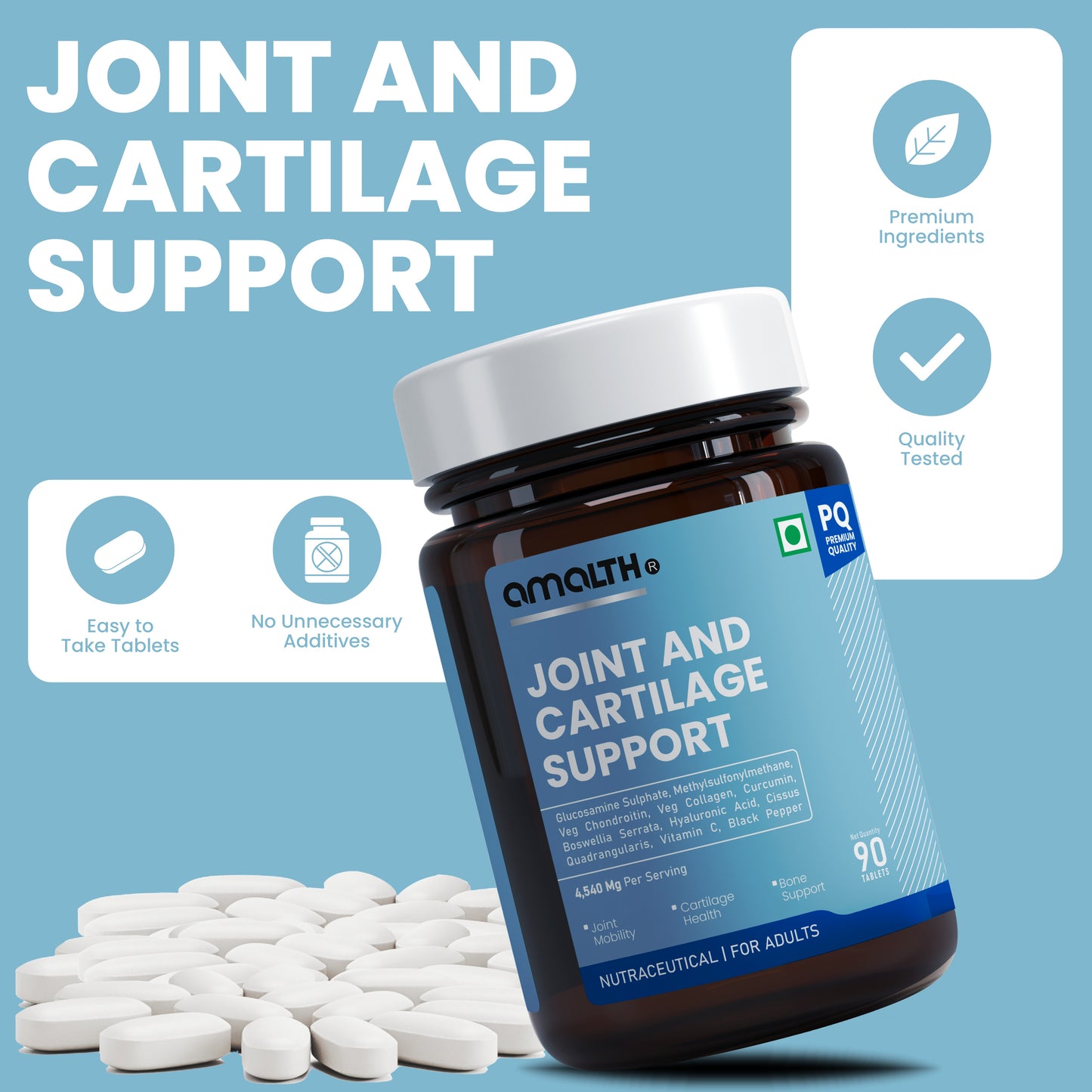 Glucosamine Chondroitin & MSM 5605mg | 10-in-1 Joint & Cartilage Support Supplement | With Boswellia, Collagen, Turmeric & Vitamin D3 | 120 Veg Capsules | Non-GMO, Gluten-Free