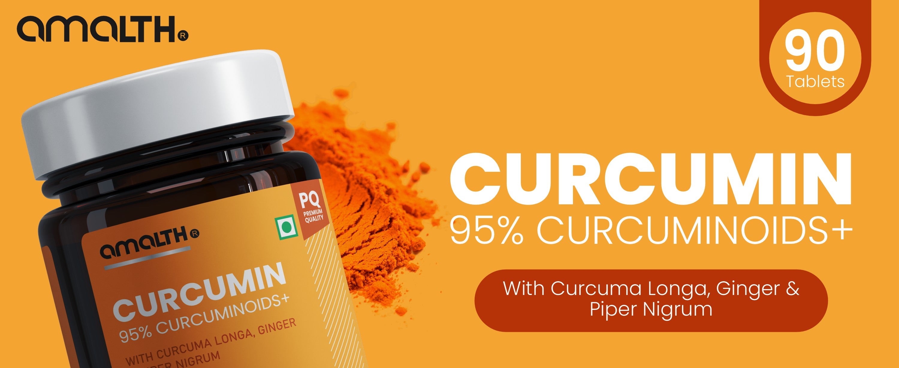 Amalth Curcumin 95% Piperine A+ product overview anti-inflammatory India