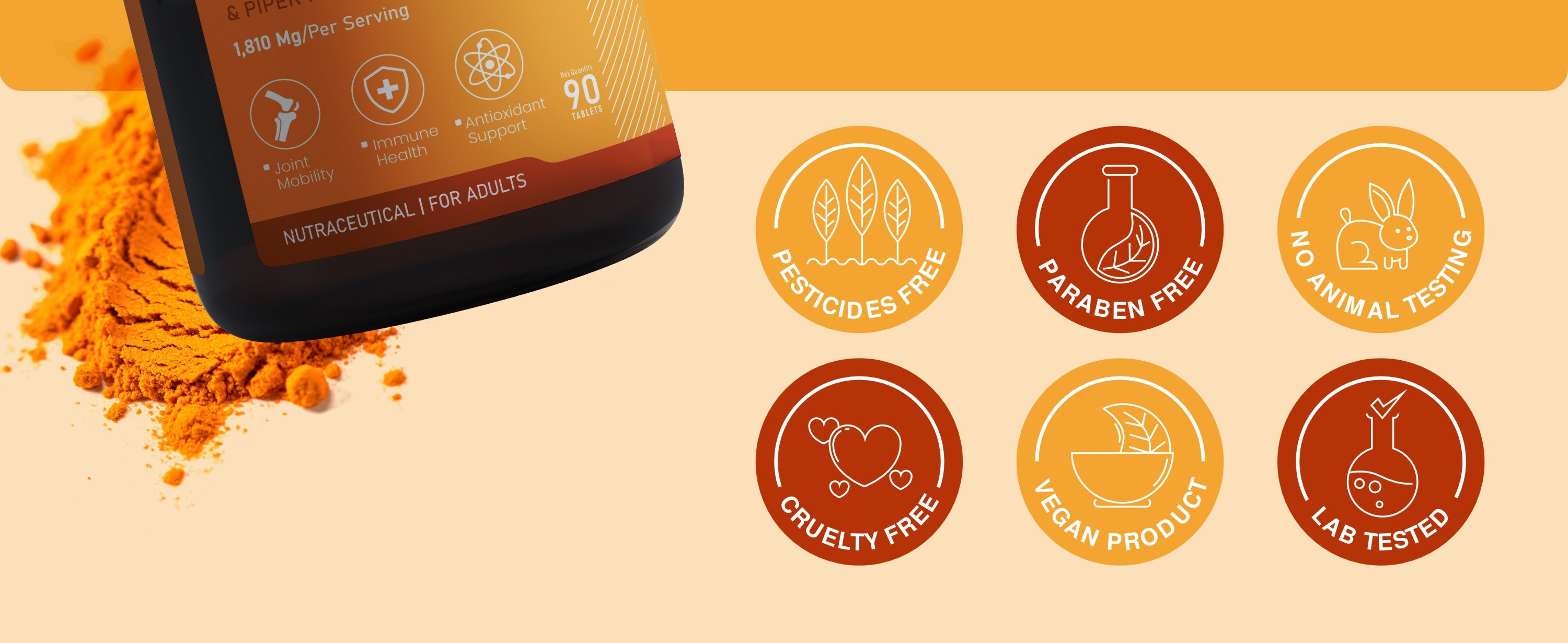 Curcumin 95% with Black Pepper key ingredients high absorption Amalth