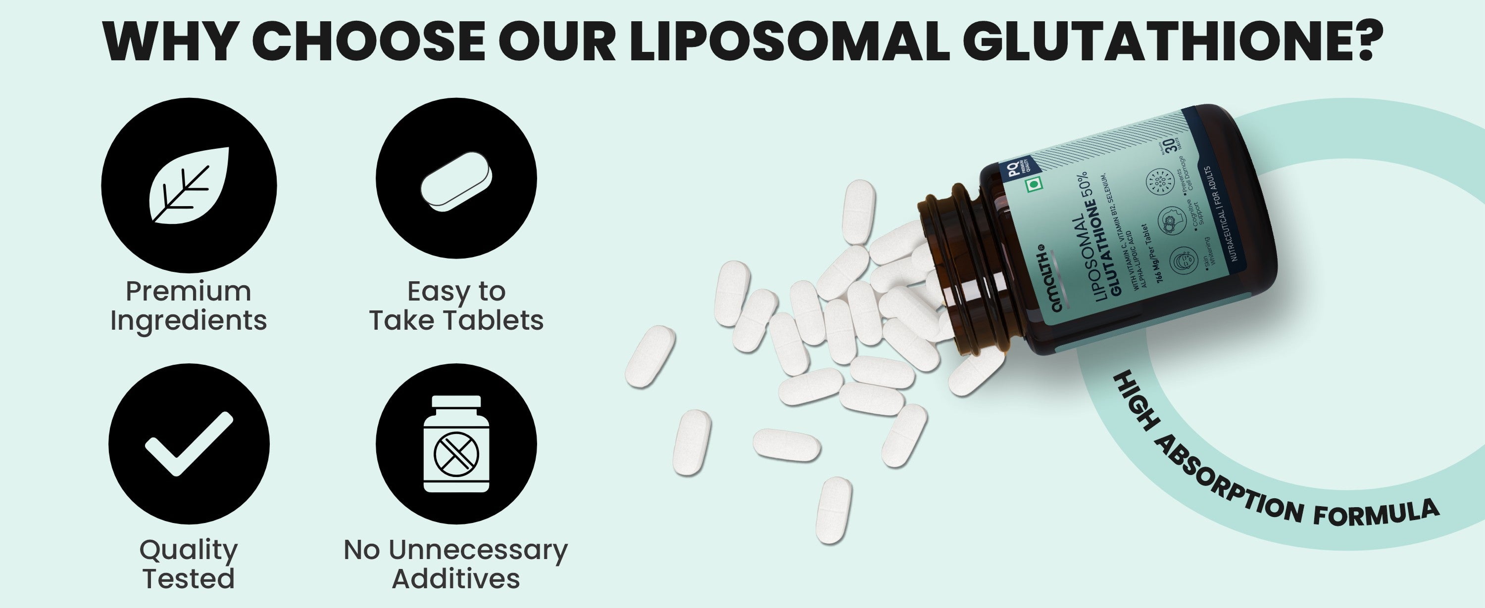 Liposomal Glutathione skin brightening benefits Amalth India