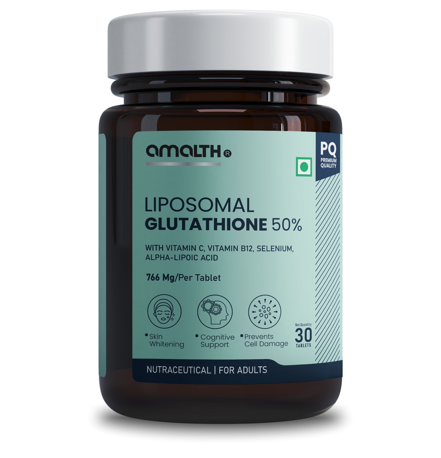 Amalth Liposomal Glutathione 50% 766mg skin whitening supplement India